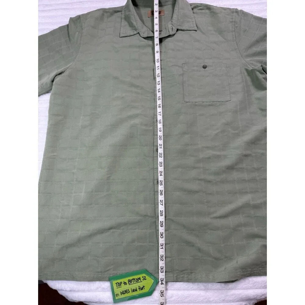 The Foundry Supply Short Sleeve Button Up Green Men's XLT - Picture 6 of 13